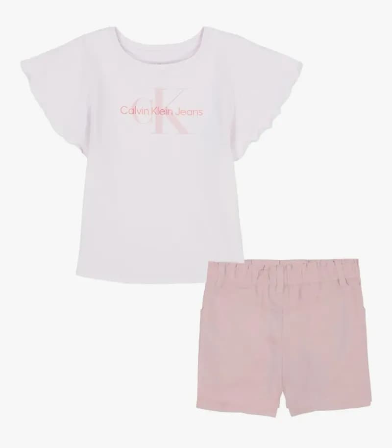 2 piece short set pink