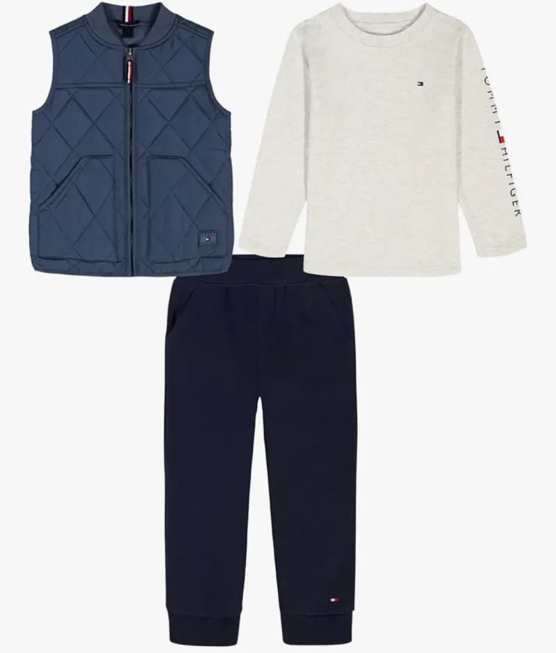 3 piece puff vest set