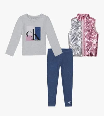 3pc Puff Vest Pant Set