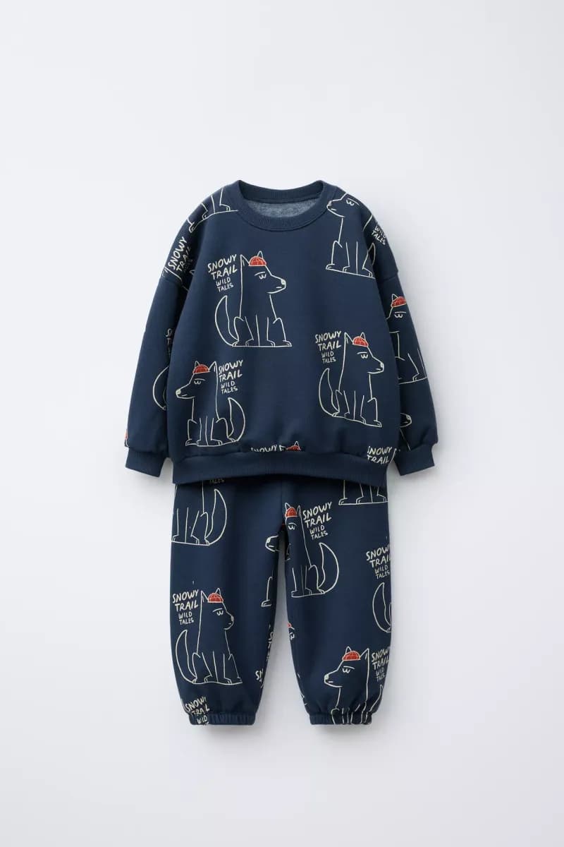 Wolf print jogging set