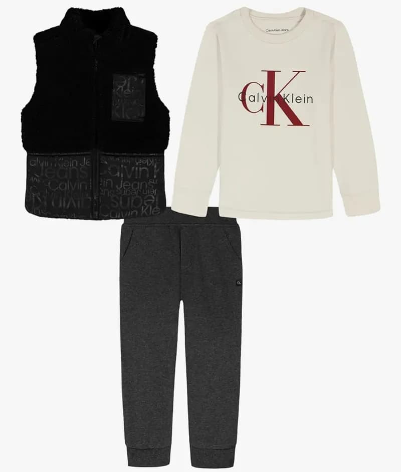 3 piece puff vest set